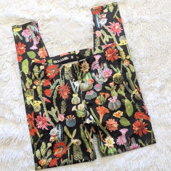 Blackmilk Luxe Fabric Cactus Desert Flower Leggings - Picture 3 of 11
